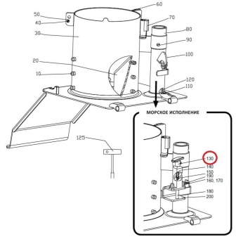 Т-образная ручка (морское исполнение) Hallde 37507 (Цилиндр подачи A) в ШефСтор (chefstore.ru)